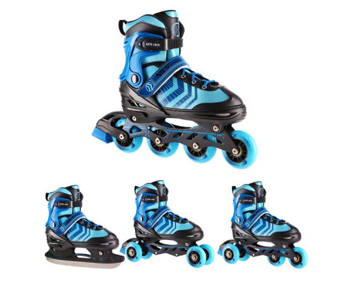 Роликові ковзани 4в1 NILS EXTREME NH18192A розмір S 29-33, чорно-сині