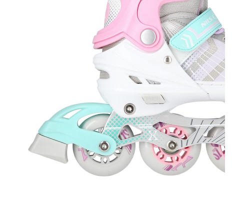 Роликові ковзани 4в1 NILS EXTREME NH18192 розмір M 34-38, біло-рожеві