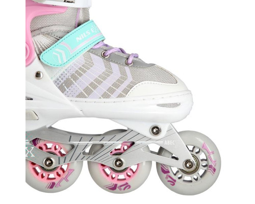 Роликові ковзани 4в1 NILS EXTREME NH18192 розмір M 34-38, біло-рожеві