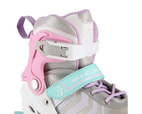 Роликові ковзани 4в1 NILS EXTREME NH18192 розмір M 34-38, біло-рожеві