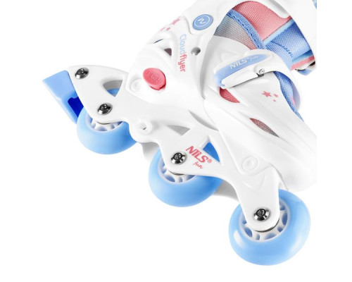 Роликові ковзани 3в1 NILS FUN NJ1190 розмір XS 26-29, біло-блакитні