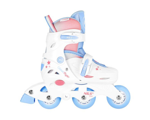 Роликові ковзани 3в1 NILS FUN NJ1190 розмір XS 26-29, біло-блакитні