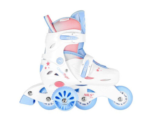 Роликові ковзани 3в1 NILS FUN NJ1190 розмір XS 26-29, біло-блакитні