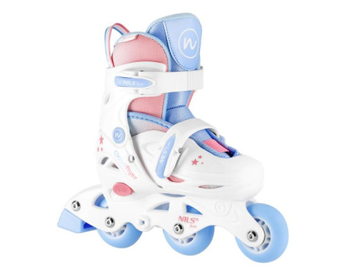 Роликові ковзани NILS FUN NJ1190 розмір S 30-33, біло-блакитні