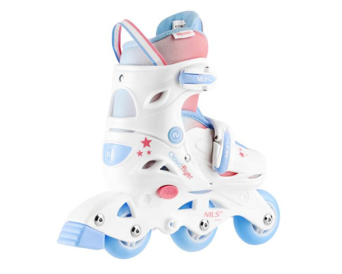 Роликові ковзани NILS FUN NJ1190 розмір S 30-33, біло-блакитні