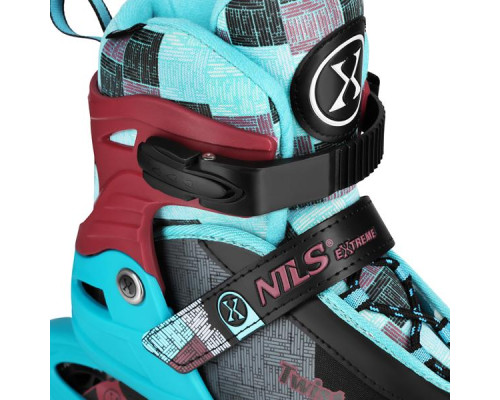 Роликові ковзани NILS EXTREME NA13810 розмір M 35-38, чорно-блакитні