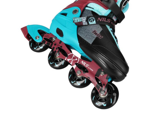 Роликові ковзани NILS EXTREME NA13810 розмір M 35-38, чорно-блакитні
