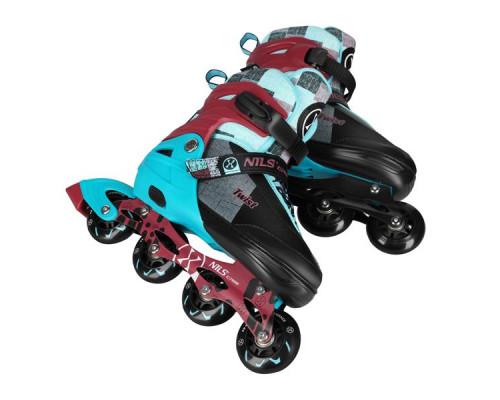 Роликові ковзани NILS EXTREME NA13810 розмір M 35-38, чорно-блакитні