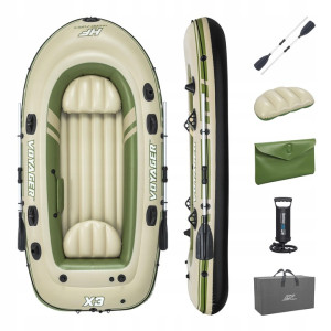 Човен надувний Bestway Voyager X3 Raft 294 х 137 см, зелено-бежевий