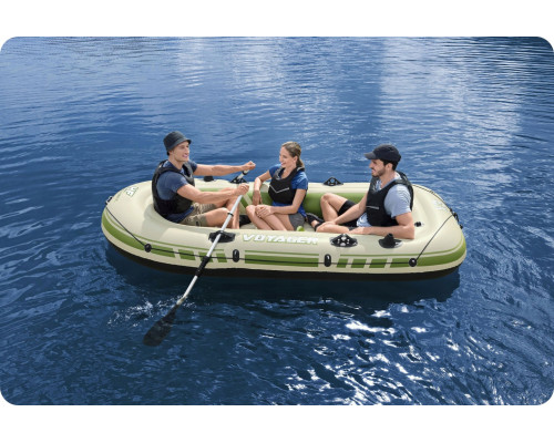 Човен надувний Bestway Voyager X3 Raft 294 х 137 см, зелено-бежевий