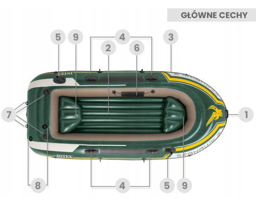 Надувний човен Intex 68380 Seahawk 3, 295 x 137 x 43 см Надувний човен Intex 68380 Seahawk 3, 295 x 137 x 43 см