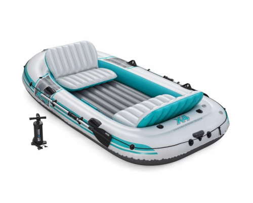 Човен надувний Bestway Hydro-Force Adventure Elite X4 315 х 165 см, блакитно-сірий