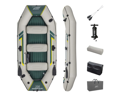 Човен надувний Bestway Hydro-Force Ranger Elite X4320 х 148 см, зелено-бежевий