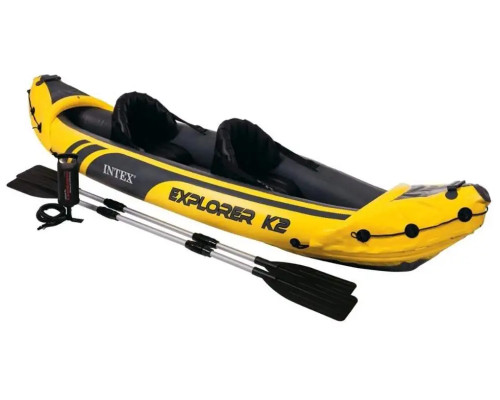 Каяк надувний Intex EXPLORER K2 312 x 91 x 51 см, жовто-сірий