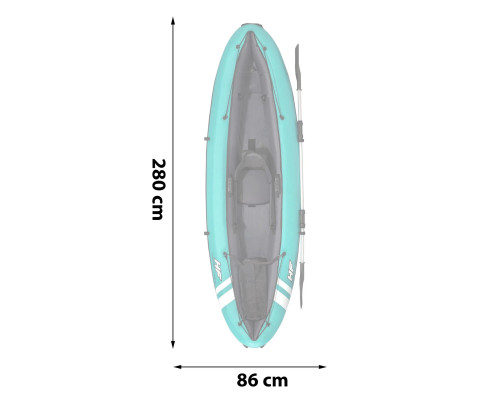 Каяк надувний Bestway Hydro-Force Ventura Elite X1 280 х 86 см, блакитно-чорний
