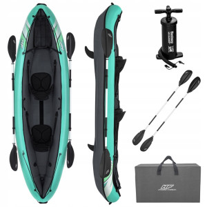 Каяк надувний Bestway Hydro-Force Ventura X2 330 х 86 см, чорно-м'ятний