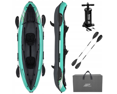 Каяк надувний Bestway Hydro-Force Ventura X2 330 х 86 см, чорно-м'ятний