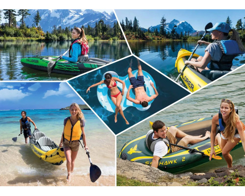 Каяк надувний Intex Excursion Pro K1 305 х 91 х 46 см, червоно-сірий