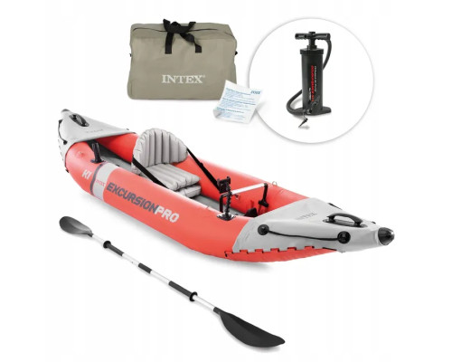 Каяк надувний Intex Excursion Pro K1 305 х 91 х 46 см, червоно-сірий