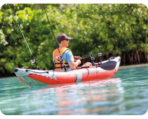 Каяк надувний Intex Excursion Pro K1 305 х 91 х 46 см, червоно-сірий
