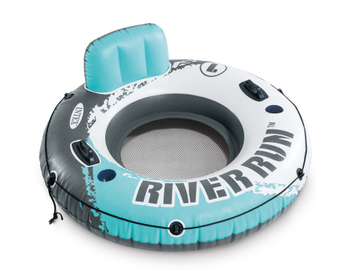 Коло надувне зі спинкою Intex 56825 River Run бірюзово-сіре, 135 х 45 см