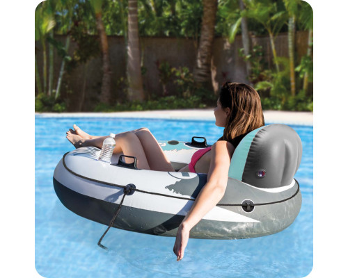 Коло надувне зі спинкою Intex 56825 River Run бірюзово-сіре, 135 х 45 см