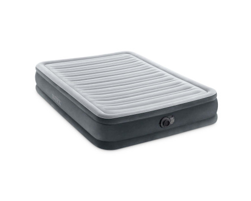 Матрац надувний Intex 67768ND з вбудованим електронасосом 191x137x33 см, сірий