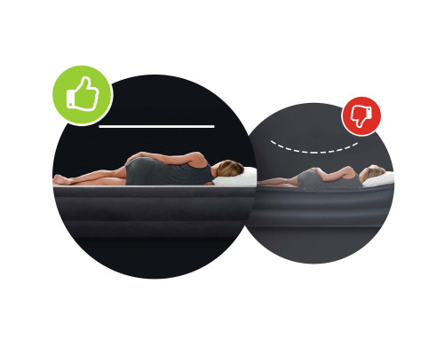 Матрац надувний Intex 67768ND з вбудованим електронасосом 191x137x33 см, сірий