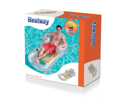 Матрац, шезлонг надувний Bestway 43028 сріблястий, 161 x 84 см Матрац, шезлонг надувний Bestway 43028 сріблястий, 161 x 84 см