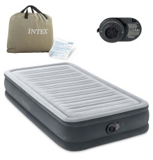 Матрац надувний Intex 67766ND з вбудованим електронасосом 191x99x33 см, сірий