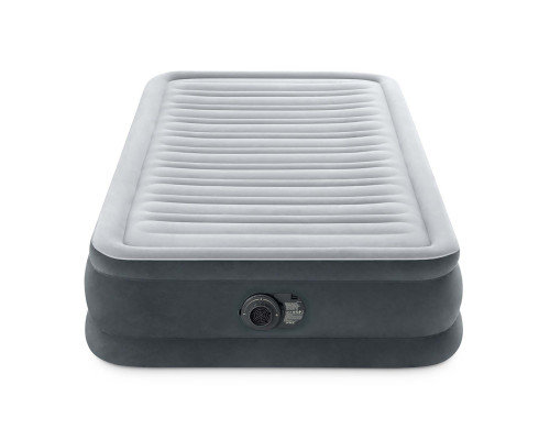 Матрац надувний Intex 67766ND з вбудованим електронасосом 191x99x33 см, сірий