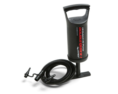 Матрац надувний Intex 64103 з насосом 203х152х25 см, сірий