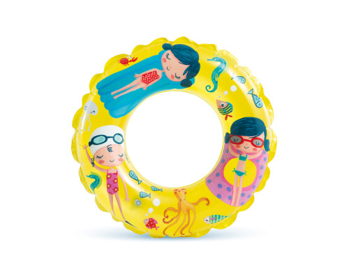 Коло надувне для плавання INTEX 59242 жовте, 61 см