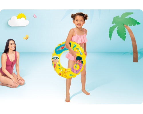 Коло надувне для плавання INTEX 59242 жовте, 61 см