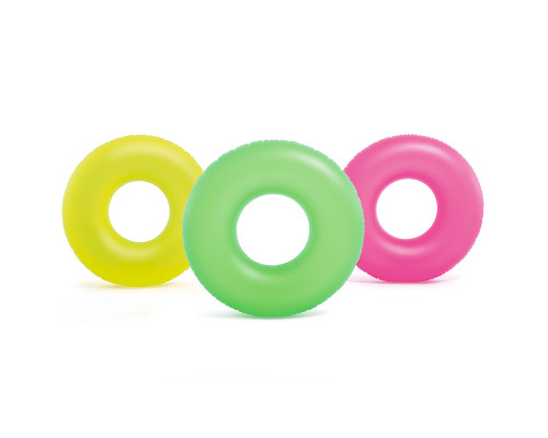 Коло надувне для плавання Intex 59262 Неон зелене, 91 см