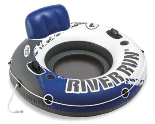 Коло надувне зі спинкою Intex 58825 River Run синьо-сіре, 135 x 45 см