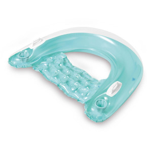 Крісло надувне з ручками та тримачами для напоїв INTEX 58859 блакитне, 147 x 99 см