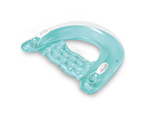 Крісло надувне з ручками та тримачами для напоїв INTEX 58859 блакитне, 147 x 99 см