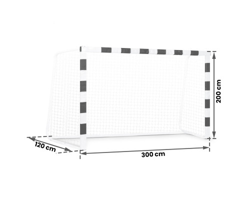 Ворота футбольні Neo-Sport NS-465 300 х 200 х 120 см, чорно-білі