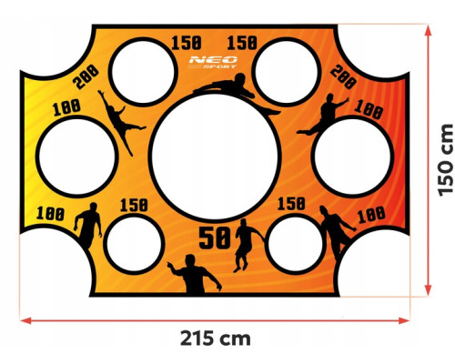 Мішень для футбольних воріт Neo-Sport NS-1478 215 х 150 см, помаранчева