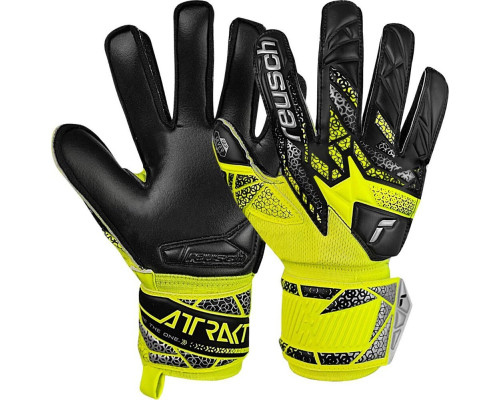 Рукавички воротарські Reusch Attrakt Silver Junior 5572215 2025 р.5,5, жовто-чорний Рукавички воротарські Reusch Attrakt Silver Junior 5572215 2025 р.5,5, жовто-чорний