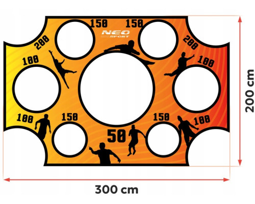 Мішень для футбольних воріт Neo-Sport NS-1479 300 х 200 см, помаранчева