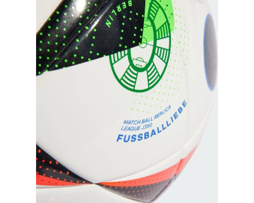 М'яч футбольний Adidas Euro24 Fussballiebe League J350 IN9376 розмір 5, біло-чорний