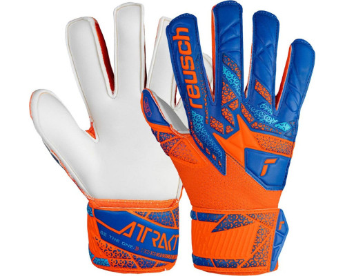 Рукавички воротарські Reusch Attrakt Solid Finger Support Junior 5472510 2290 р.8, синьо-помаранчеві Рукавички воротарські Reusch Attrakt Solid Finger Support Junior 5472510 2290 р.8, синьо-помаранчеві