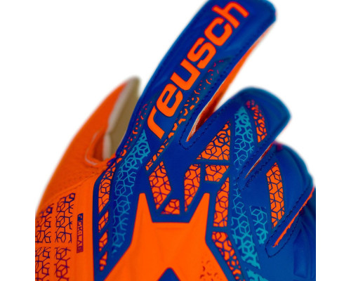 Рукавички воротарські Reusch Attrakt Solid Junior 5572515 2290 р.6,5, помаранчево-сині Рукавички воротарські Reusch Attrakt Solid Junior 5572515 2290 р.6,5, помаранчево-сині