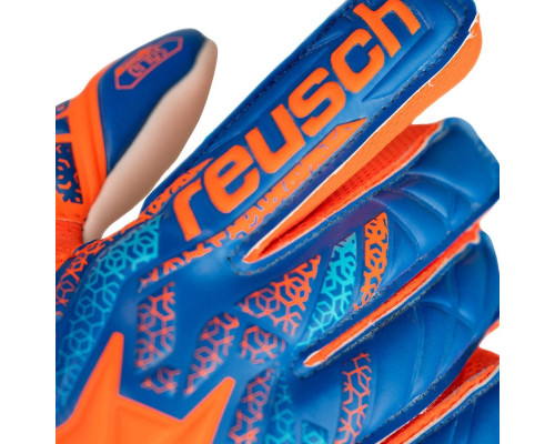 Рукавички воротарські Reusch Attrakt Starter Solid Finger Support Junior 5472511 2290 р.6, помаранчево-сині Рукавички воротарські Reusch Attrakt Starter Solid Finger Support Junior 5472511 2290 р.6, помаранчево-сині