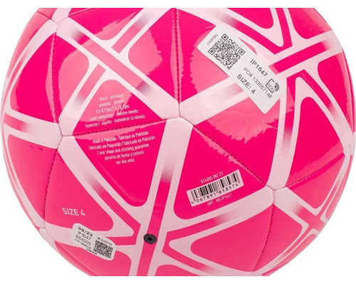 М'яч футбольний Adidas Starlancer Club IP1647 розмір 4, рожево-білий М'яч футбольний Adidas Starlancer Club IP1647 розмір 4, рожево-білий