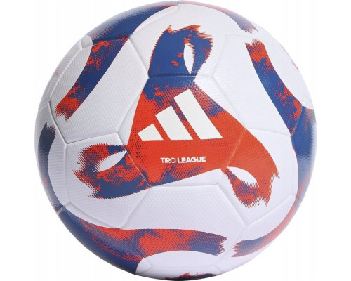 М'яч футбольний Adidas Tiro League TSBE біло-синьо-червоний HT2422, розмір 5 М'яч футбольний Adidas Tiro League TSBE біло-синьо-червоний HT2422, розмір 5