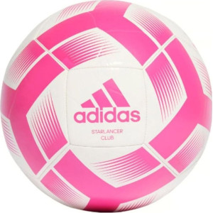 М'яч футбольний Adidas Starlancer Club IB7719 розмір 5, біло-рожевий