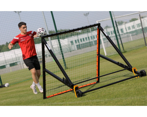 Сітка тренувальна для футболу Yakimasport Rebounder PRO 120 х 120 см, помаранчево-чорний Сітка тренувальна для футболу Yakimasport Rebounder PRO 120 х 120 см, помаранчево-чорний